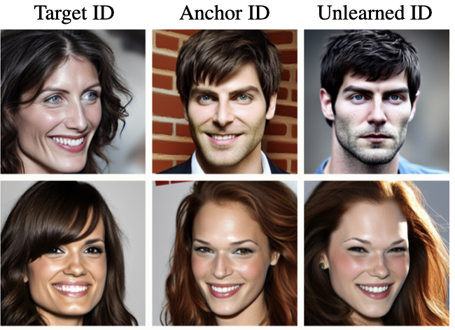 PIU identity unlearning examples